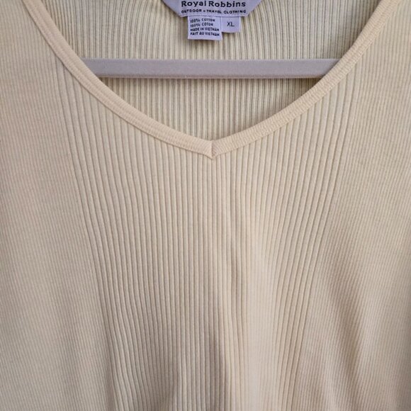 ROYAL ROBBINS Yellow  Cotton Ribbed Short Sleeve XL - Picture 2 of 3